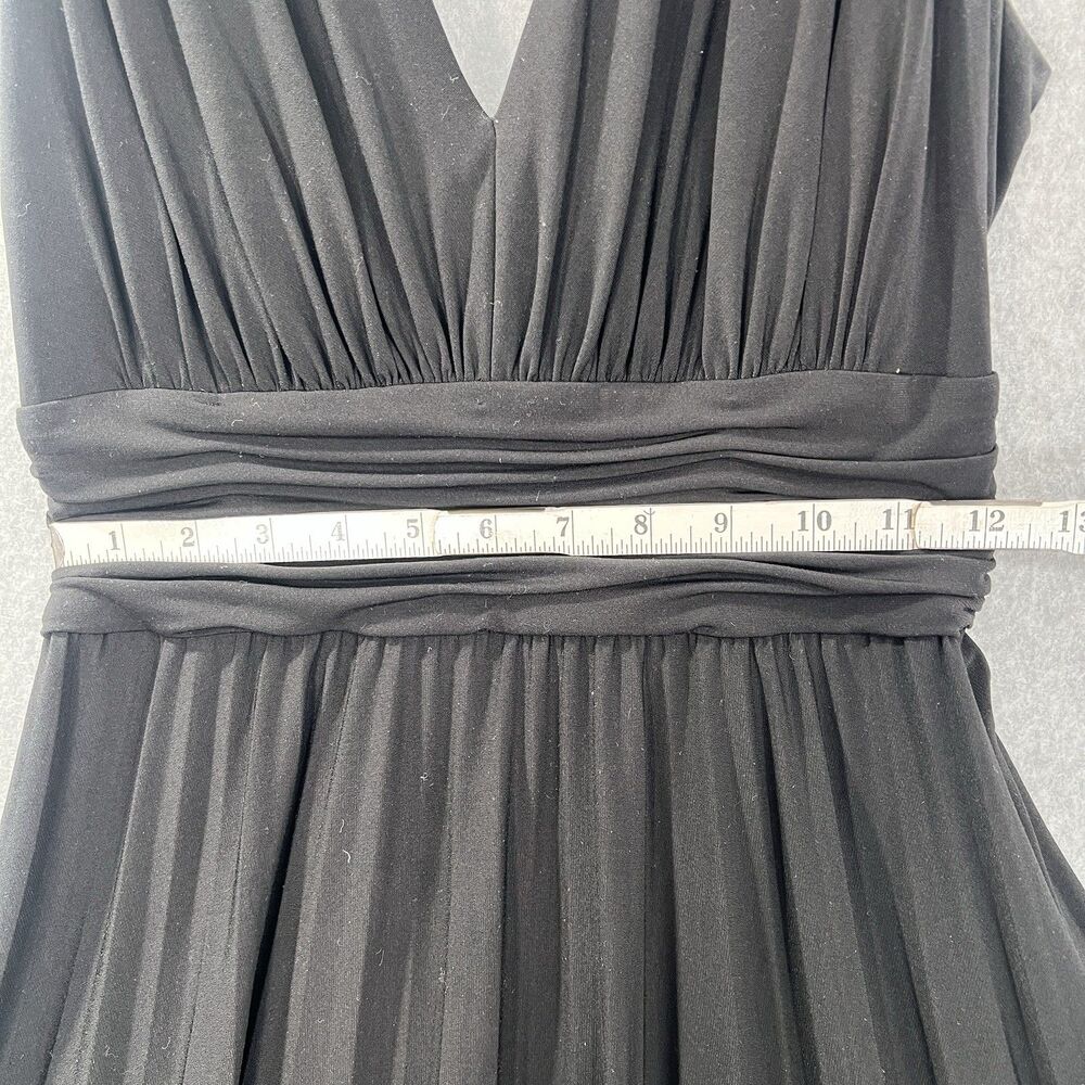 Suzi Chin Maggy Boutique Pleated Little Black Dress Cocktail Dinner 4 - Picture 11 of 16